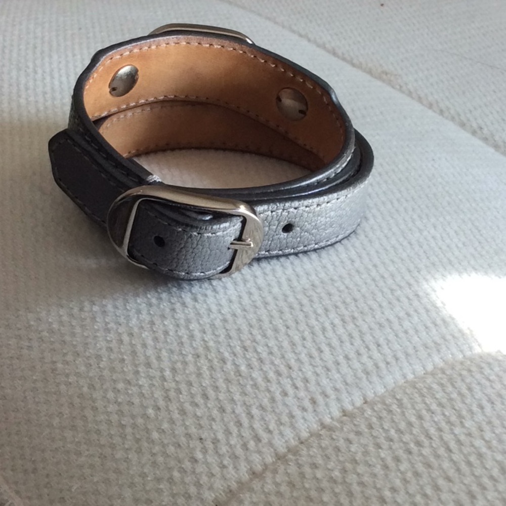 Balenciaga silver leather triple wrap bracelet - Picture 2 of 3